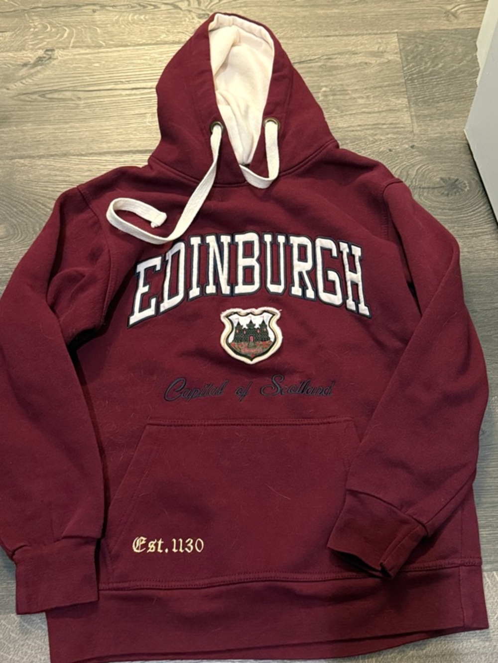 Maroon Edinburgh Hooded Pullover Sweatshirt - Unbranded